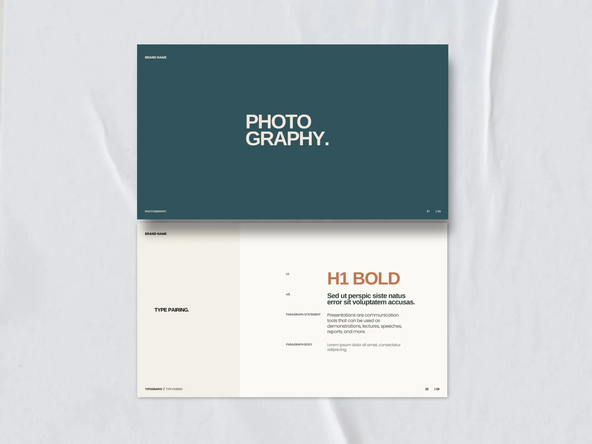 Modern and clean presentation of brand guidelines featuring structured designs to enhance brand consistency for business owners.