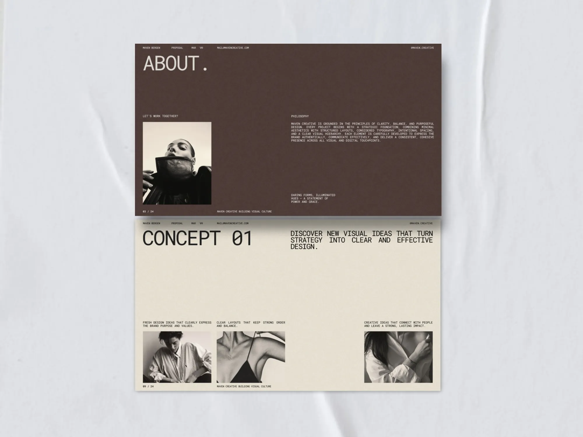 Elegant and contemporary brand proposal template featuring sleek designs, perfect for impactful business presentations on Canva.