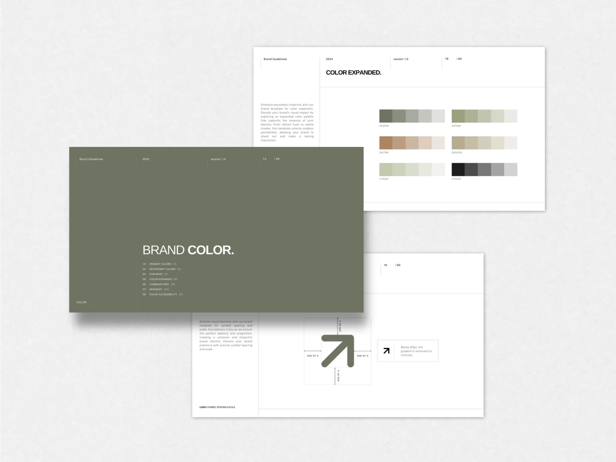 Professional Canva brand book slides showcasing modern designs, expertly crafted for brand designers and business owners to maintain visual standards.