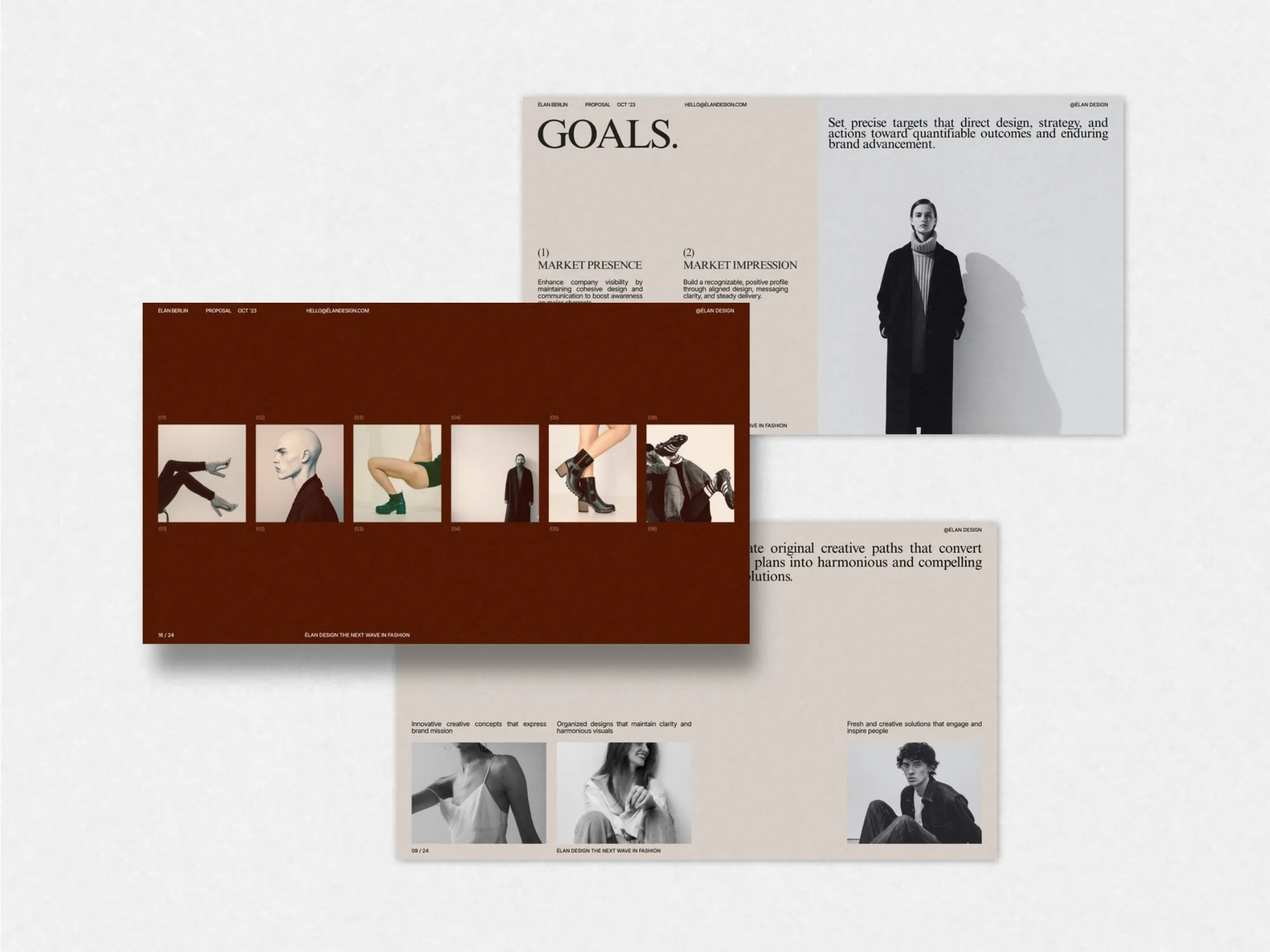 Stylish and modern Canva proposal deck with 26 unique templates tailored to showcase branding strategies for agencies.