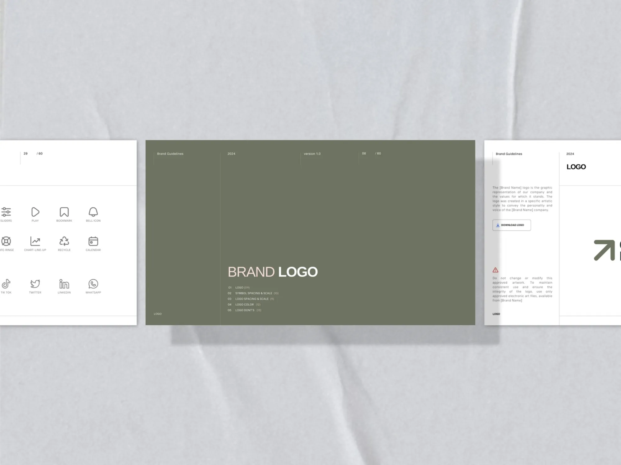 Digital download showcasing well-structured brand guidelines presentation template in Canva for consultants and creatives focused on brand consistency.