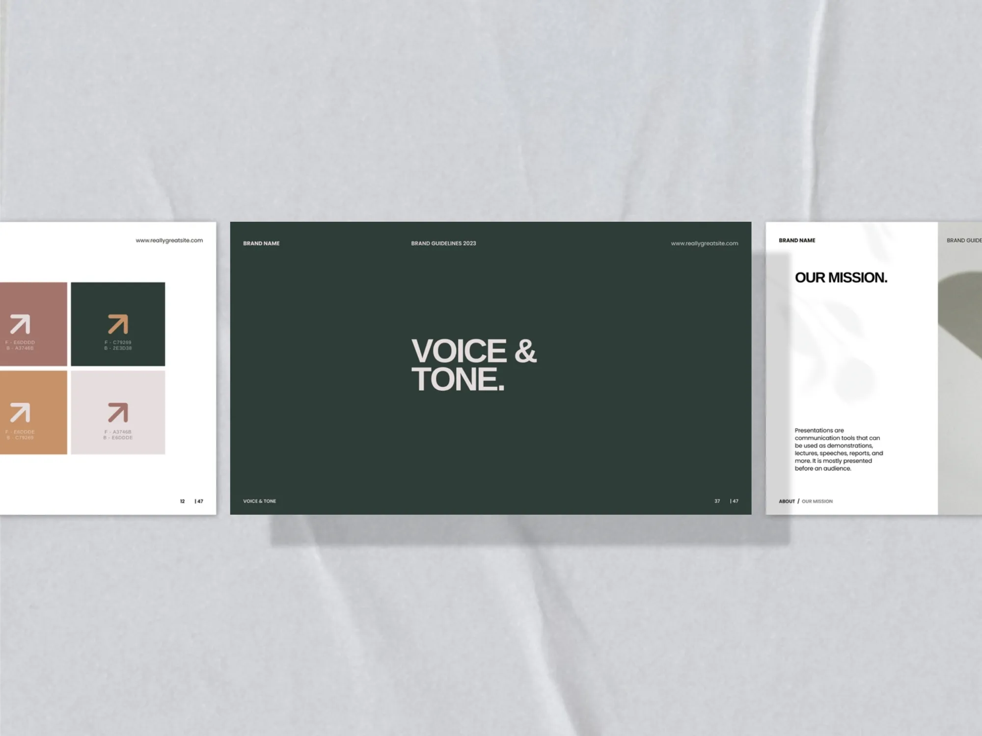 Polished Canva templates for brand guidelines, providing a comprehensive digital format for startups and agencies to establish brand identity.