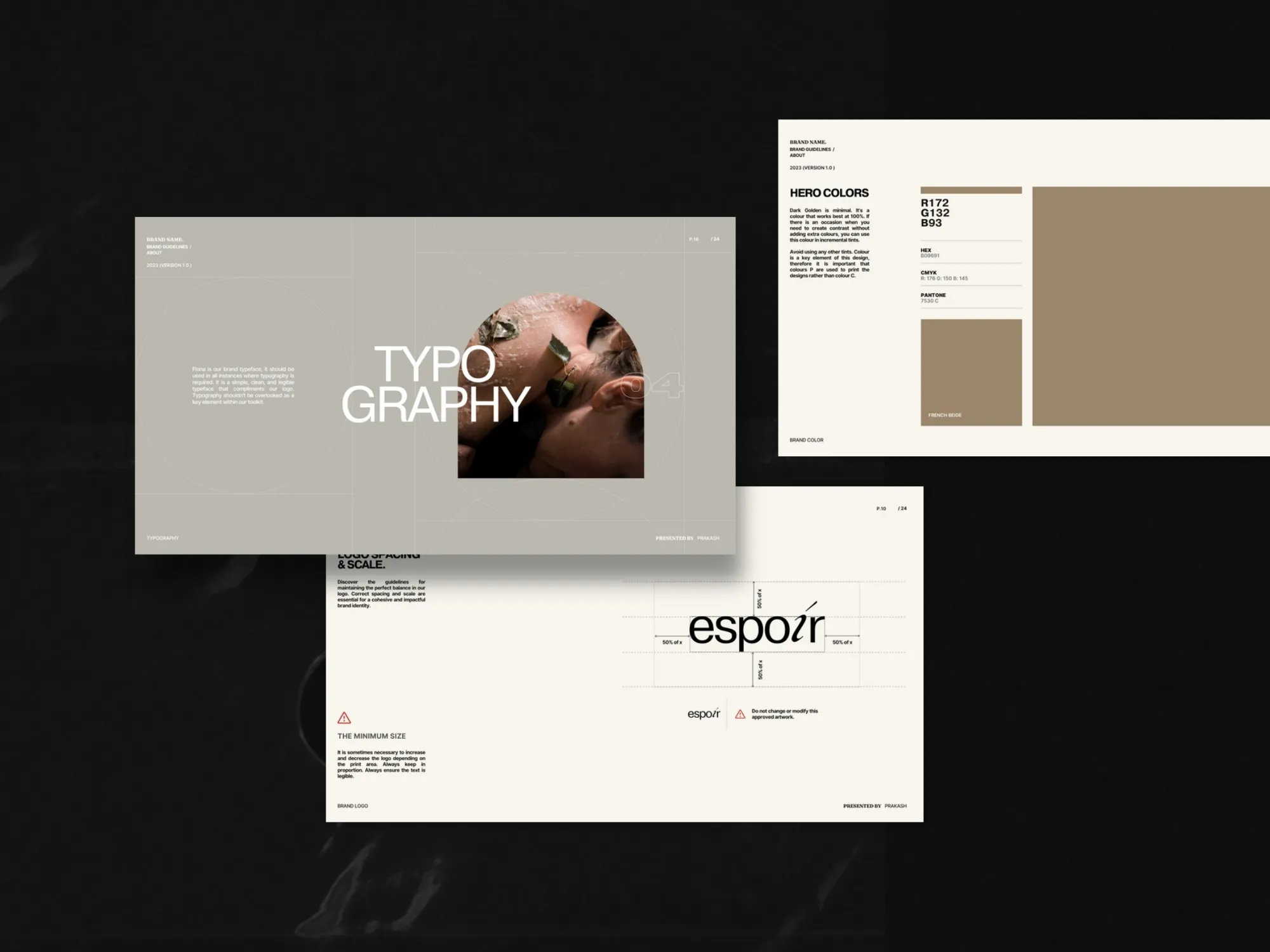 Elegant brand guidelines template in 1920x1080 PX format, crafted for business owners to maintain visual consistency in their branding efforts.