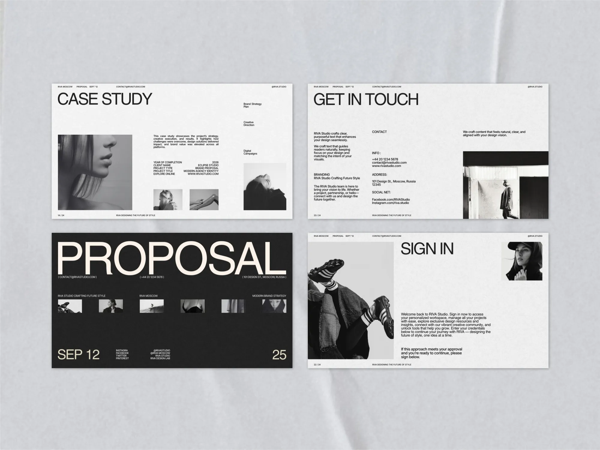 Modern and structured Canva proposal deck with 26 templates, tailored for startups and freelancers aiming to impress potential clients.