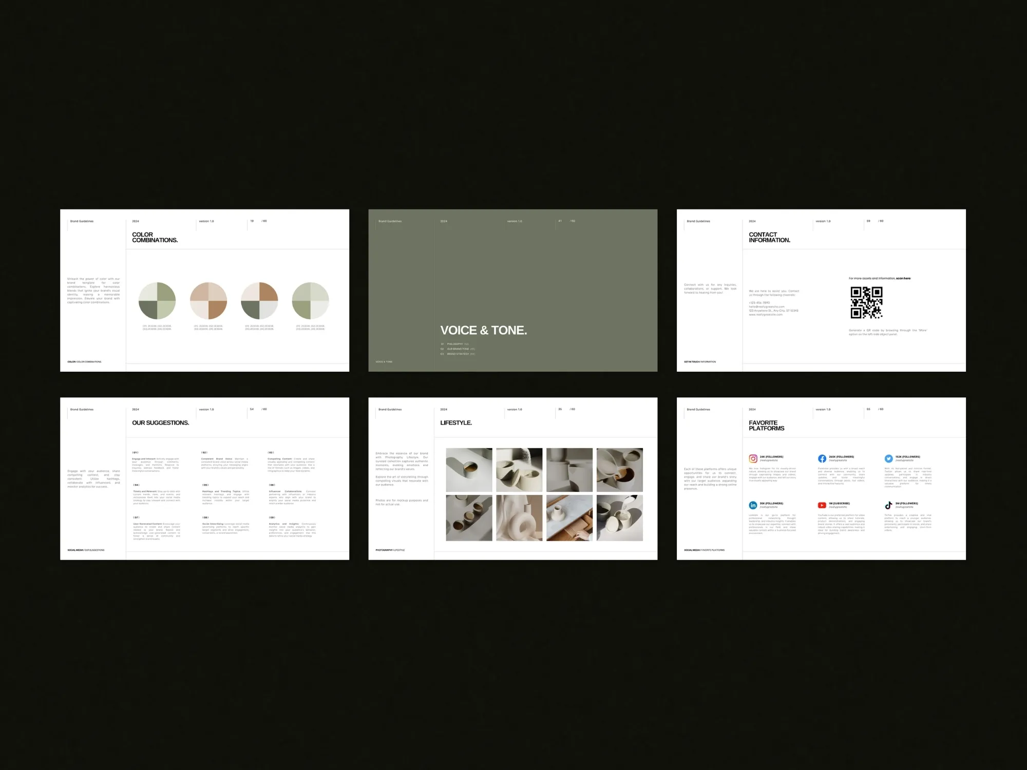 Comprehensive Canva brand book slides designed for easy implementation of brand guidelines, ensuring visual consistency across business materials.