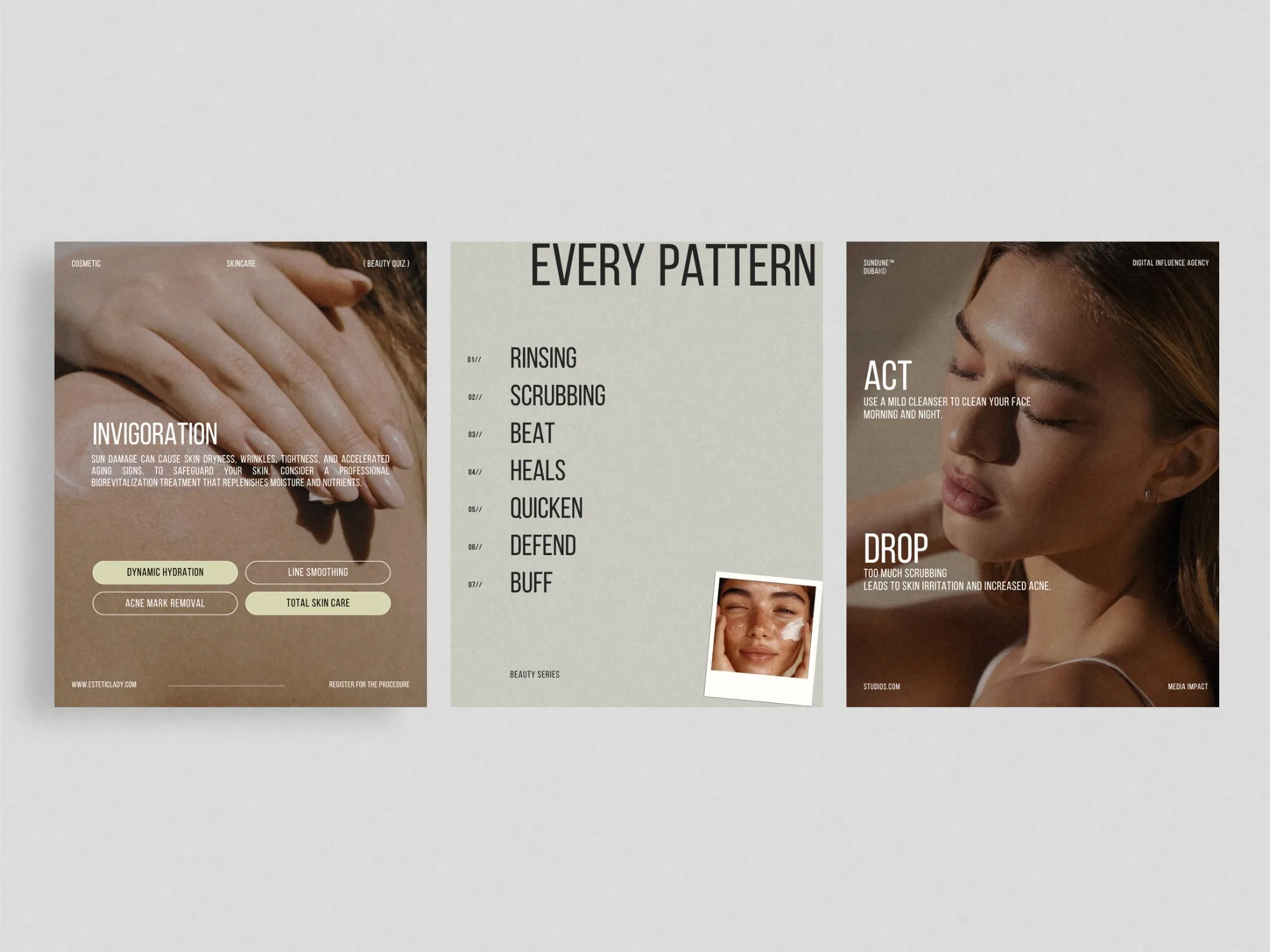 Boost client engagement using this 105-template skincare marketing kit, crafted for Canva with a professional layout, optimized for Instagram at 1080x1350 PX.