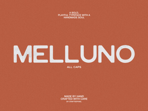 Home 39 Melluno font bold playful display typeface preview