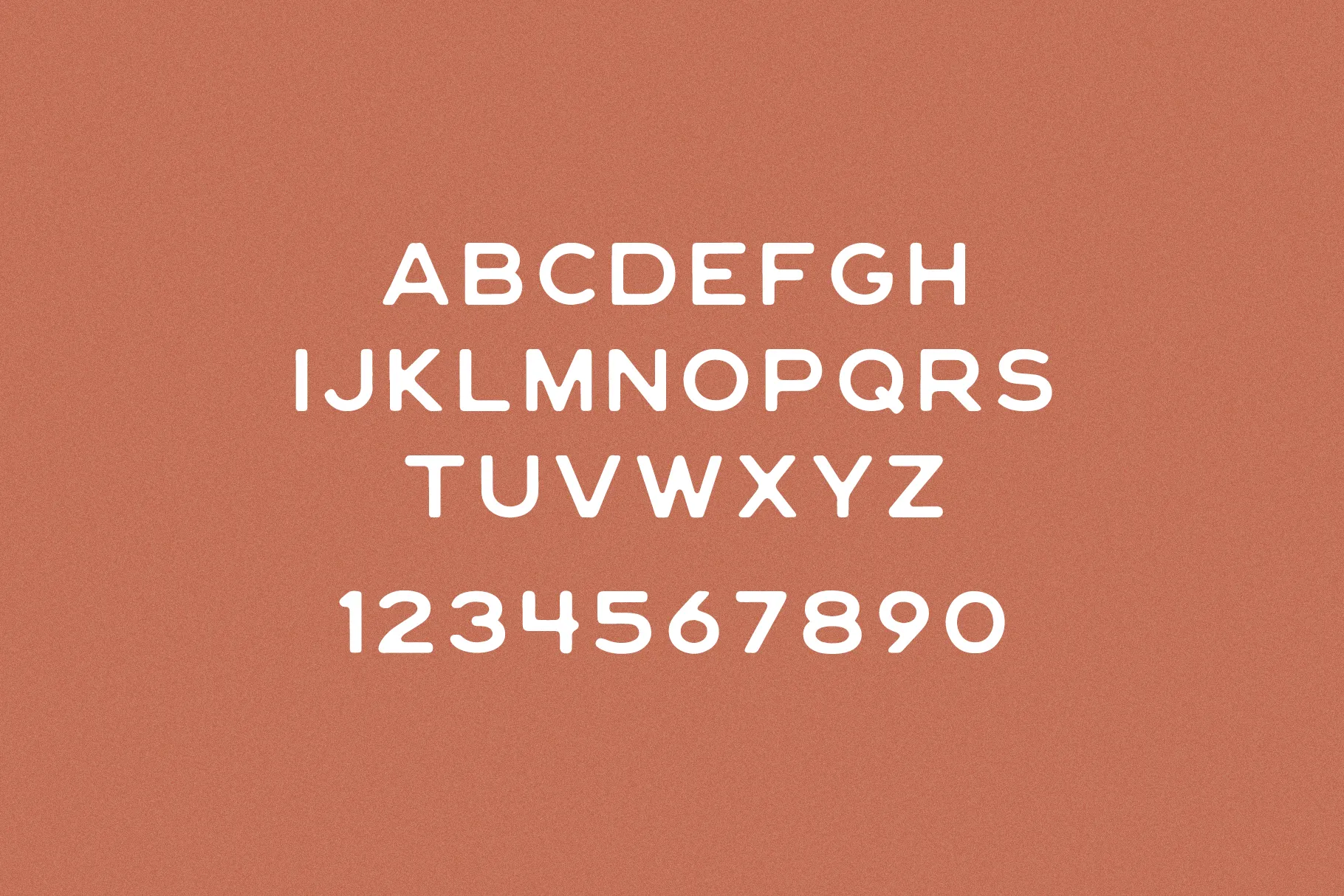 Melluno font uppercase letters and numbers preview