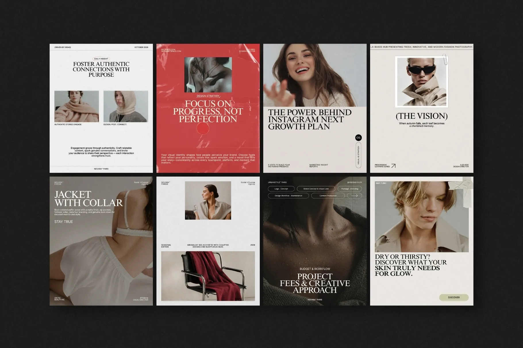 ZUNO Instagram Posts Kit featuring a diverse collection of modern Instagram post templates for promotions, products, announcements, and brand content.