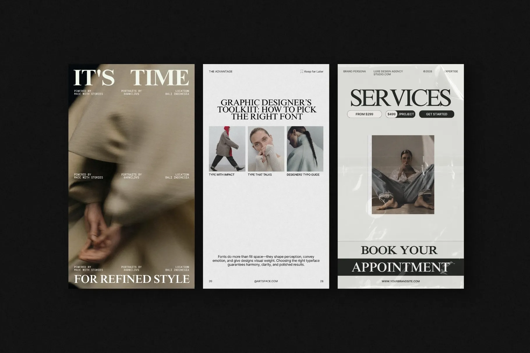 ZUNO Instagram Stories Kit showcasing stylish Story templates for promotions, services, appointments, and branded Instagram content.
