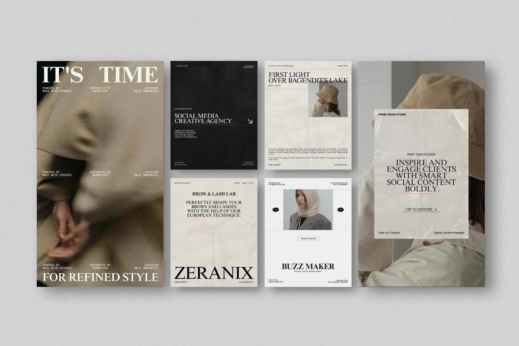 ZUNO Instagram Posts & Stories Kit featuring elegant Instagram post and story layouts for promotions, announcements, offers, and branded content.
