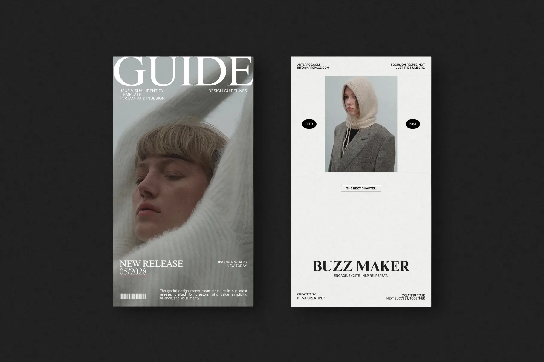 ZUNO Instagram Posts & Stories Kit featuring guide, promotional, and product-focused Instagram layouts with clean typography and modern imagery.