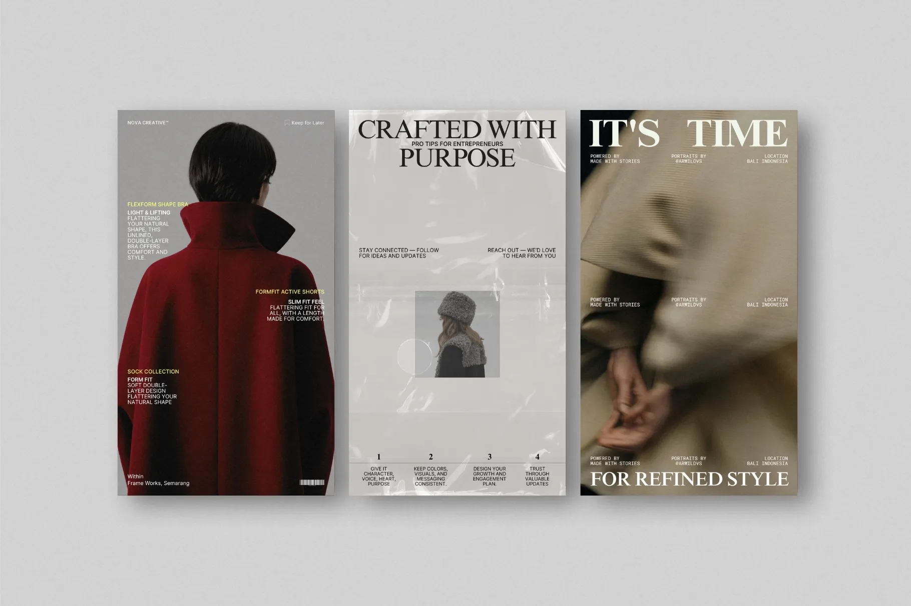 ZUNO Instagram Stories Kit showcasing modern Story layouts for fashion, promotions, announcements, and editorial Instagram content.