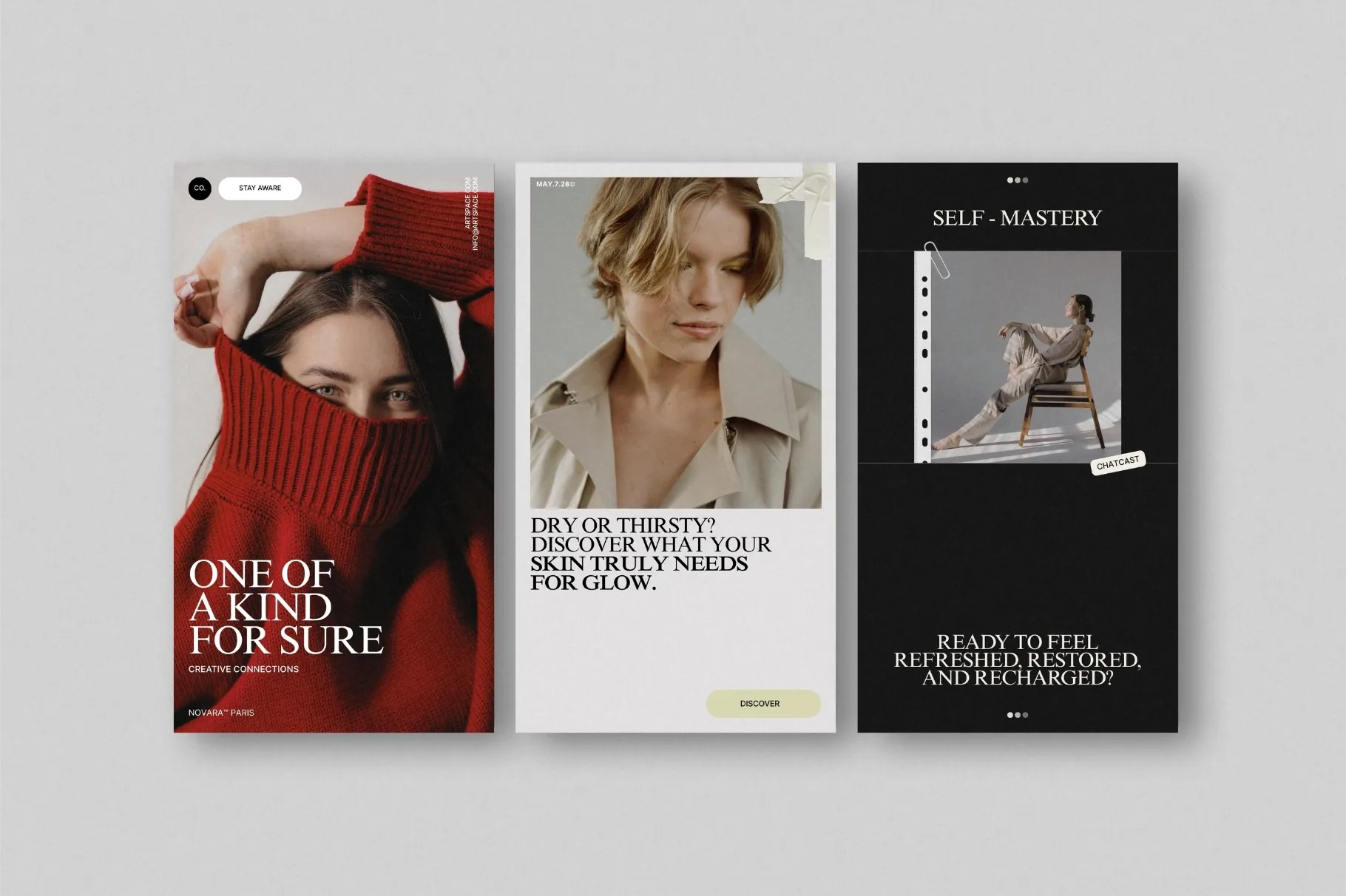 ZUNO Instagram Stories Kit showcasing modern Story layouts for product promotions, lifestyle content, announcements, and editorial branding.
