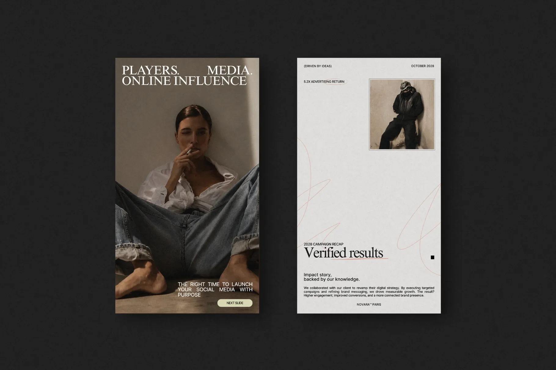 ZUNO Instagram Posts & Stories Kit featuring promotional Instagram layouts for brand storytelling, influencer content, product features, and marketing.